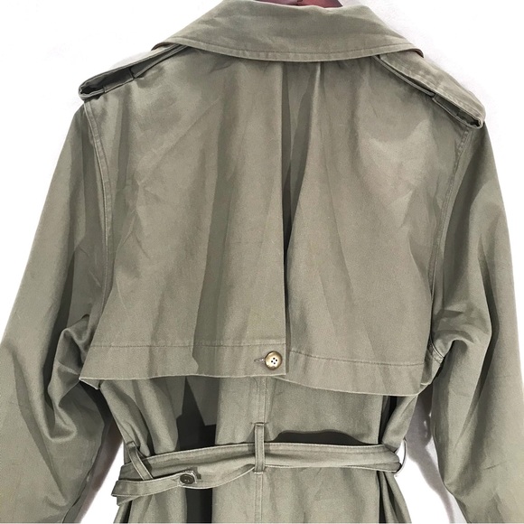 Authentic vintage TOGETHER canvas cargo military style trench coat olive green - Picture 10 of 14